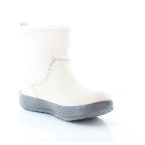 Size 9.5 Ladies JBU Women's Cream Winter Boots with Gray Sole